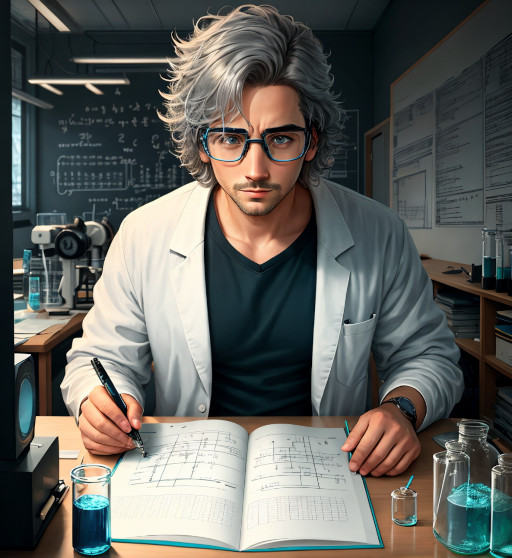 Image with sciencist taking notes